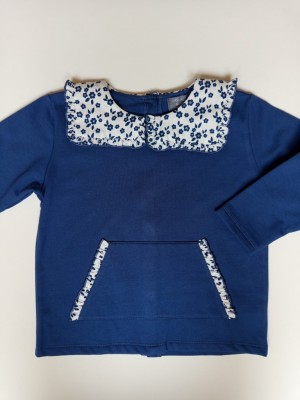 Sudadera Mon petit bonbon bolsillo canguro cuello cuadrado