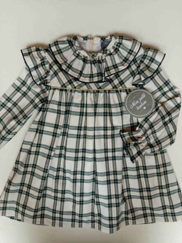 Vestido cuadros verde Mon petit bonbon