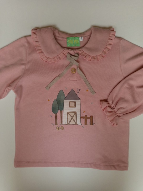 Sudadera niña rosa granja pio pio