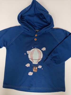 Sudadera unisex capucha azul globo pio pio