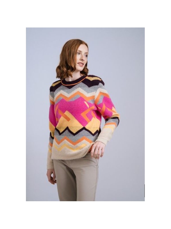 Jersey zig zag peluche multicolor