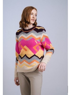 Jersey zig zag peluche multicolor