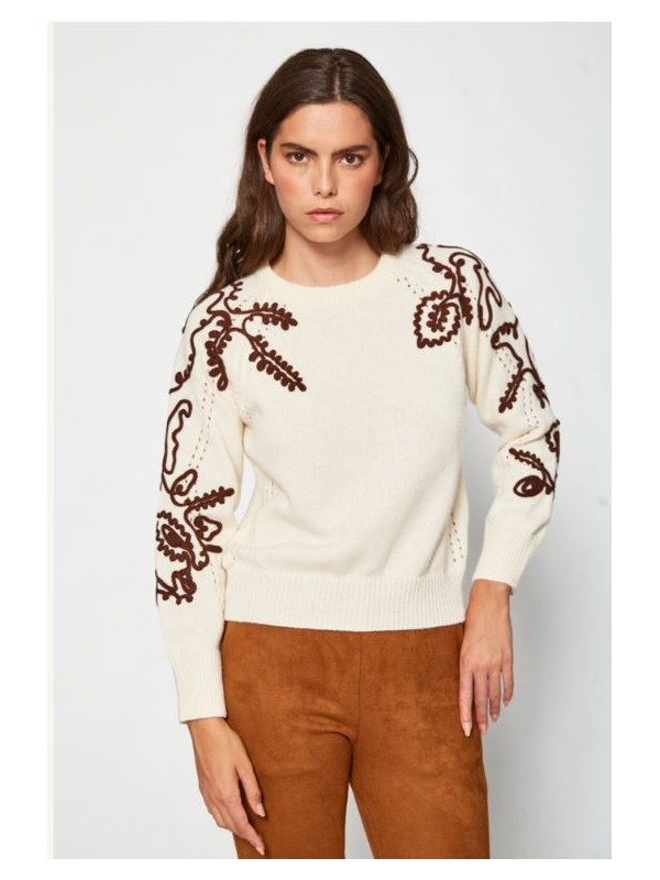 Jersey marfil con bordado