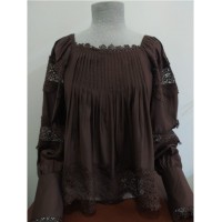 Blusa encaje marrón chocolate