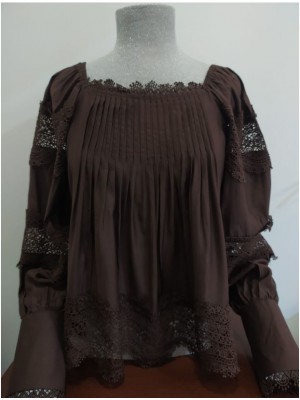 Blusa encaje marrón chocolate