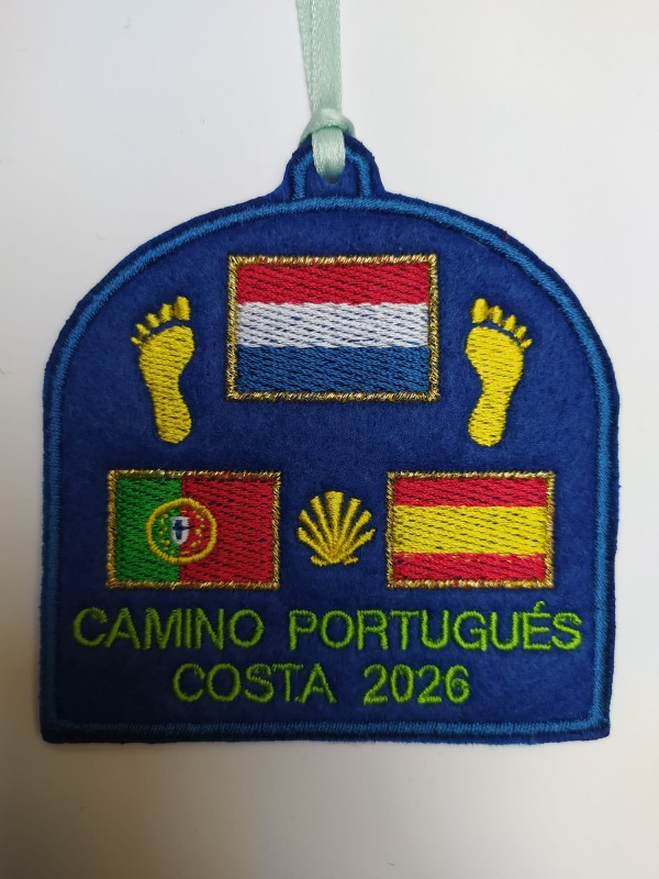 Embroidered patch Camino de Santiago Portuguese flag Netherlands
