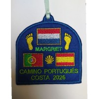 Parche bordado Camino Santiago Portugues personalizado con año y nombre