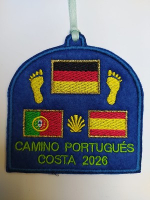 Embroidered patch Camino de Santiago Portuguese flag Germany