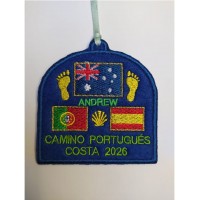 Embroidered patch Camino de Santiago flag Australia with your name and year