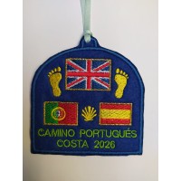 Embroidered patch United Kingdom flag Portuguese Way Coast with year