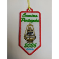 Embroidered botafumeiro patch personalizes path and year