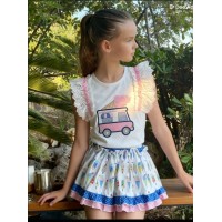 Conjunto camiseta braga falda camión helados Ana Leza