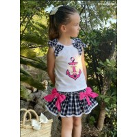 Conjunto ancla fluor camiseta braga falda Ana Leza