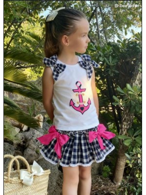 Conjunto ancla fluor camiseta braga falda Ana Leza