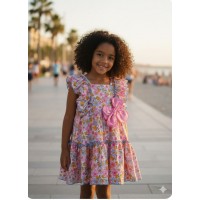 Vestido vuelo floral calista Ana Leza