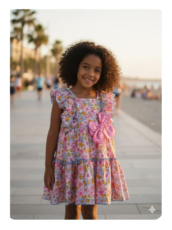 Vestido vuelo floral calista Ana Leza