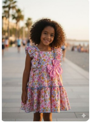 Vestido vuelo floral calista Ana Leza