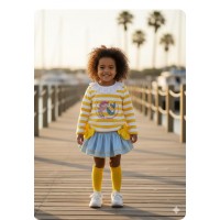 Conjunto sudadera rayas sirena y braga falda Ana Leza