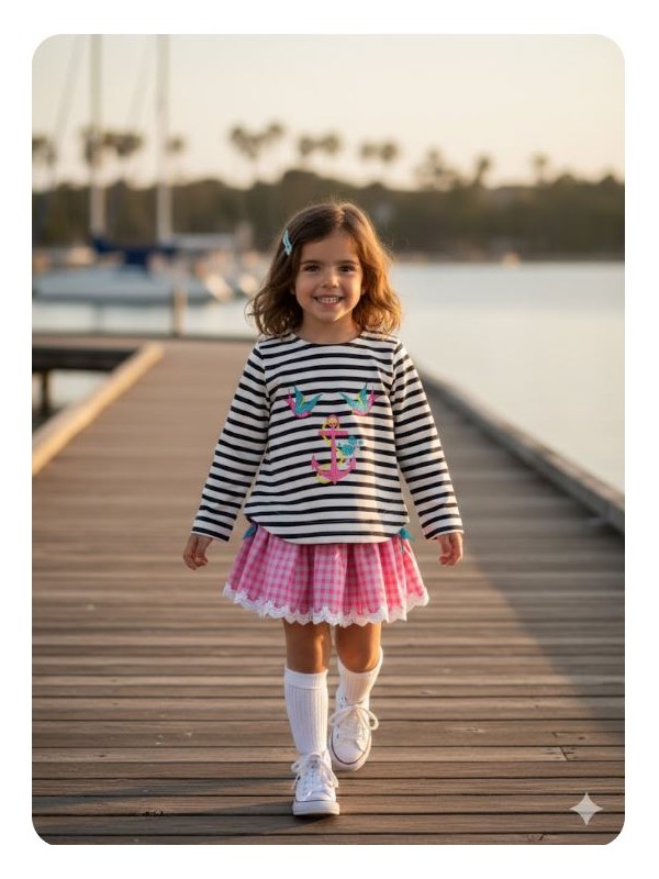 Conjunto golondrinas sudadera y braga falda