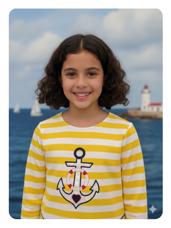 Sudadera ancla rayas amarillas Ana Leza