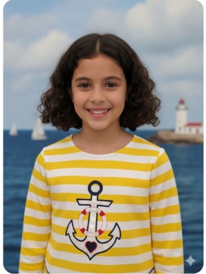 Sudadera ancla rayas amarillas Ana Leza