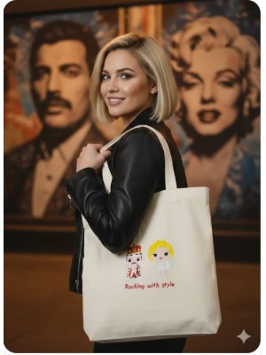 Bolsa bordada Freddie Mercury y Merilyn Monroe