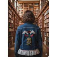 Chaqueta vaquera cazadora alas bordado