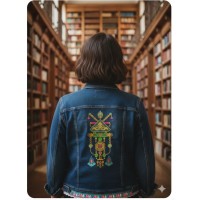 Chaqueta vaquera cazadora hindi bordada