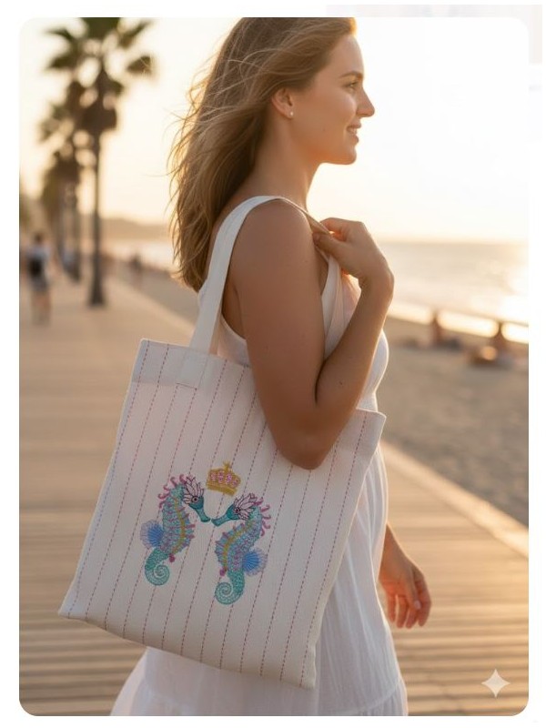 Bolsa Royal Navy caballitos asa marfil