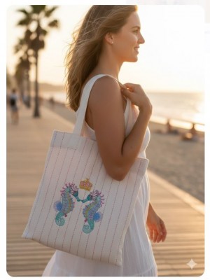 Bolsa Royal Navy caballitos asa marfil