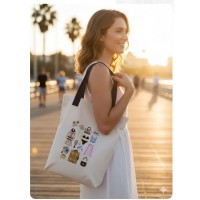 Bolsa de tejido con bordado equipaje