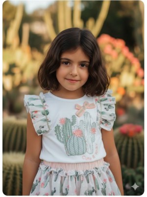 Conjunto camiseta y braga falda cactus Ana Leza