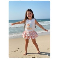 Conjunto camiseta braga falda oso en la playa de Pio pio