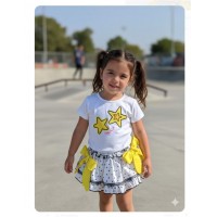 Conjunto camiseta y braga falda estrellas fluor Ana Leza