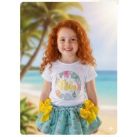 Conjunto camiseta y braga falda aloha Ana Leza