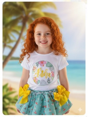 Conjunto camiseta y braga falda aloha Ana Leza