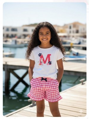 Conjunto camiseta y pantalón corto Mon petit bonbon