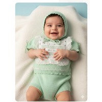 Conjunto bebe punto verde agua Nini