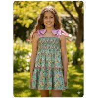Vestido estampado mariposas Mon petit bonbon tirantes