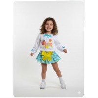 Conjunto sudadera niña flotador braga falda rayas pio pio