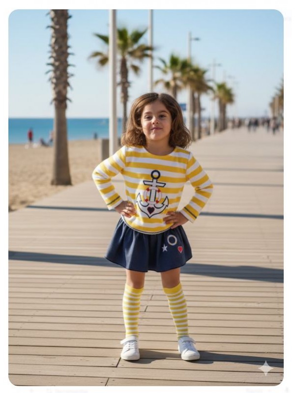 Conjunto sudadera braga falda ancla Ana Leza