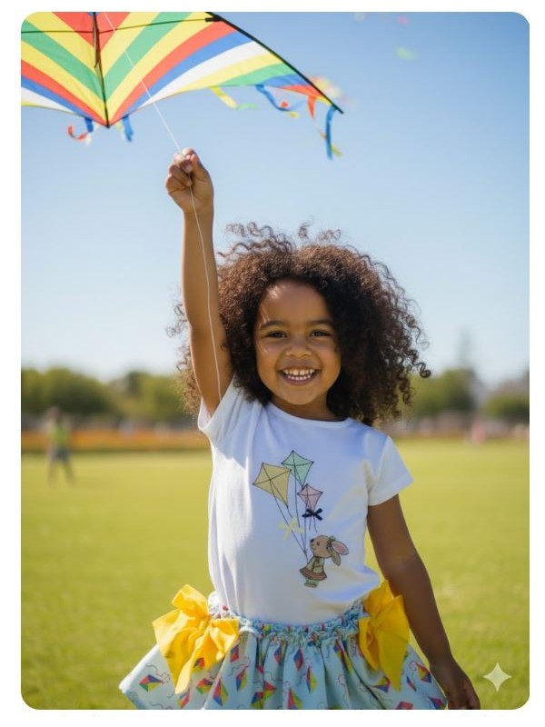Conjunto cometas camiseta y braga falda Ana Leza