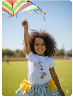 Conjunto cometas camiseta y braga falda Ana Leza