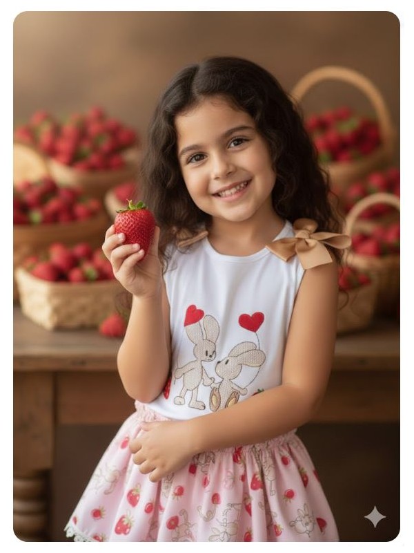 Conjunto Fresas camiseta braga falda Ana Leza