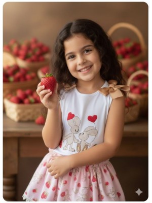 Conjunto Fresas camiseta braga falda Ana Leza