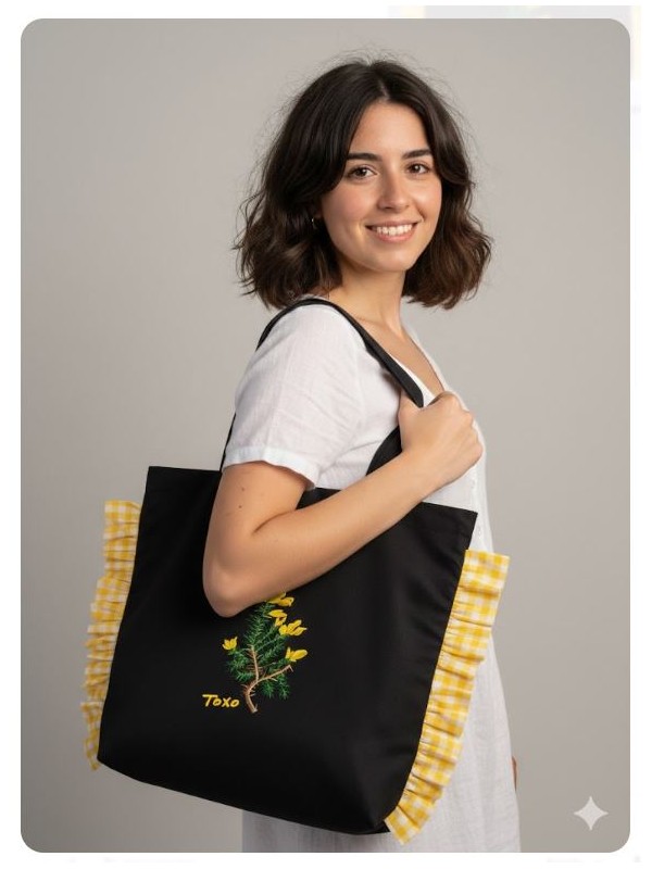 Bolsa Toxo tela negra con forro