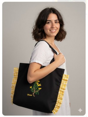 Bolsa Toxo tela negra con forro