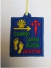Camino Santiago Sarria patch with your name and year shell arrow