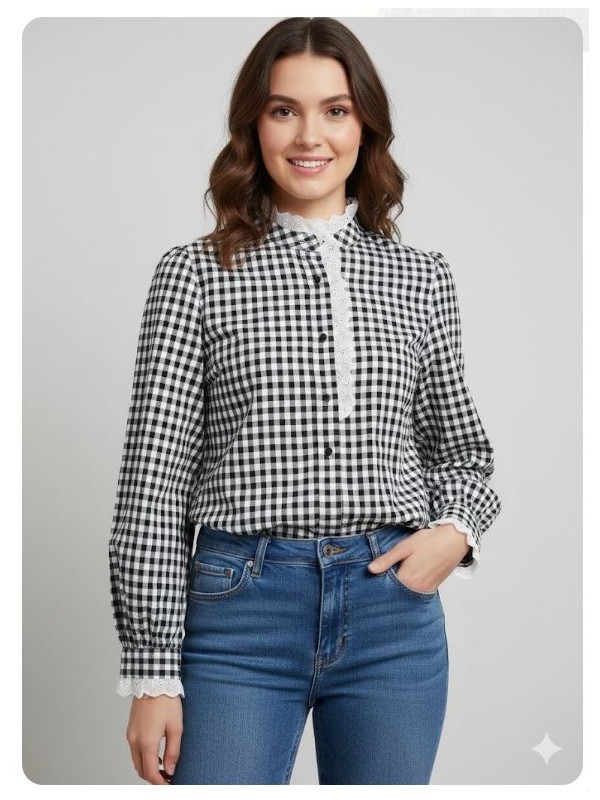 Camisa cuadros mujer manga larga