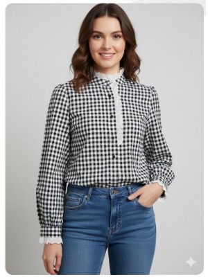 Camisa cuadros mujer manga larga